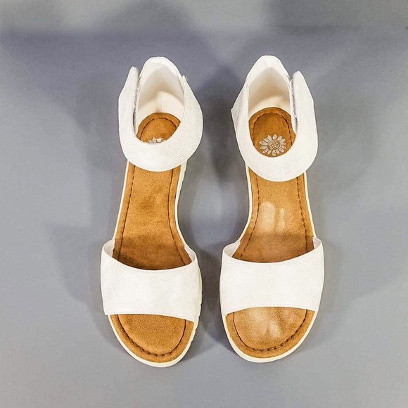 white thick strap sandals
